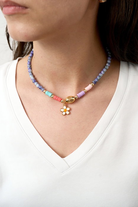 Heliophilia Silver Collar Multicolor con Cuerpo de Metal Lacado Heliophilia Silver Collar Multicolor con Cuerpo de Metal Lacado